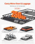Roof Rack Basket 1625x990mm Universal Cargo Carrier 113kg Load