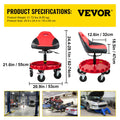 Rolling Garage Stool 300LBS Adjustable Mechanic Workshop Seat