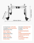 Fire Pit Stand Adjustable 38-68.6cm Stainless Steel 4 Casters