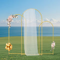 Wedding Arch Backdrop Stand Set 3 Metal Gold Easy Assemble