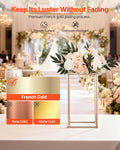 Wedding Flower Stand 10PCS 40cm Column Gold Acrylic Floral Display