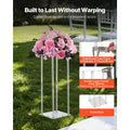 Wedding Flower Stand, 10PCS 50cm Column Flower Stand, Floral Stands with Acrylic Laminate, Cylindrical Cubic Floral Display Rack for Wedding, Party, Birthday, Home, Centerpiece Stands