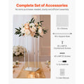 Wedding Flower Stand, 10PCS 50cm Column Flower Stand, Floral Stands with Acrylic Laminate, Cylindrical Cubic Floral Display Rack for Wedding, Party, Birthday, Home, Centerpiece Stands