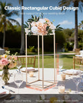 10PC 60cm Gold Column Flower Stand Acrylic Wedding Floral Display