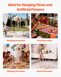 10PC 60cm Gold Column Flower Stand Acrylic Wedding Floral Display