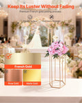 10PCS 60cm Gold Hexagonal Flower Column Stand Wedding Floral Display