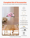 10PCS 60cm Gold Hexagonal Flower Column Stand Wedding Floral Display