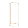 Wedding Flower Stand, 10PCS 60cm Column Flower Stand, Floral Stands with Acrylic Laminate, Hexagonal Cubic Floral Display Rack for Wedding, Party, Birthday, Home, Gold Centerpiece Stands
