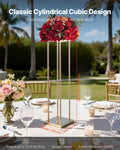Wedding Flower Stand 10PCS 80cm Gold Metal Cylindrical Floral Display