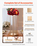 Wedding Flower Stand 10PCS 80cm Gold Metal Cylindrical Floral Display