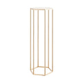 10PCS 80cm Wedding Flower Stand Column Gold Acrylic Hexagonal