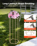 10PCS 80cm Wedding Flower Stand Column Gold Acrylic Hexagonal