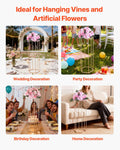 10PCS 80cm Wedding Flower Stand Column Gold Acrylic Hexagonal
