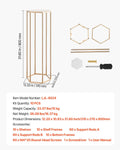10PCS 80cm Wedding Flower Stand Column Gold Acrylic Hexagonal