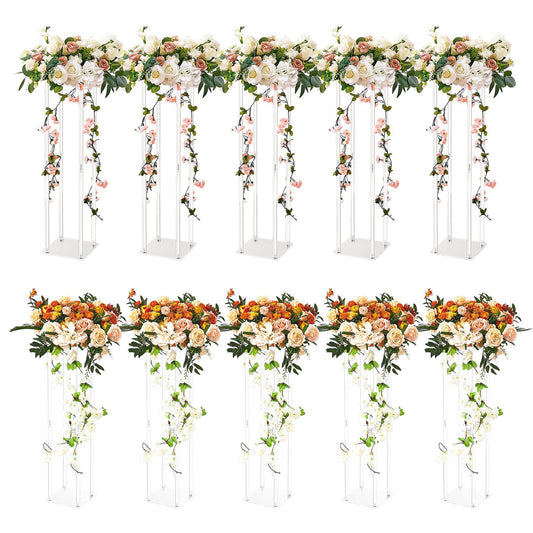 10PC 60cm Wedding Flower Stand Acrylic Vase Column Centrepiece