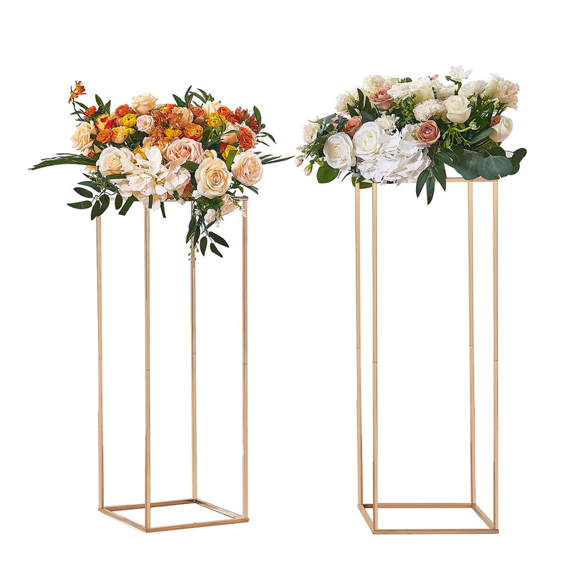 2x 80cm Gold Metal Wedding Flower Stand Floral Centrepiece Display