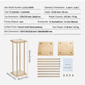 4PCS Gold Metal Column Wedding Flower Stand, 23.6inch /60cm High With Metal Laminate, Vase Geometric Centerpiece Stands, Cylindrical Floral Display Rack for Events Reception, Party Road Leads