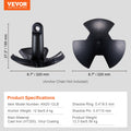 River Anchor 12LBS Cast Iron Black Vinyl Coated Mushroom Boat