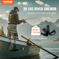 River Anchor 30lb Cast Iron Mushroom Boat Anchor Black Vinyl