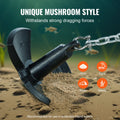 River Anchor 30lb Cast Iron Mushroom Boat Anchor Black Vinyl