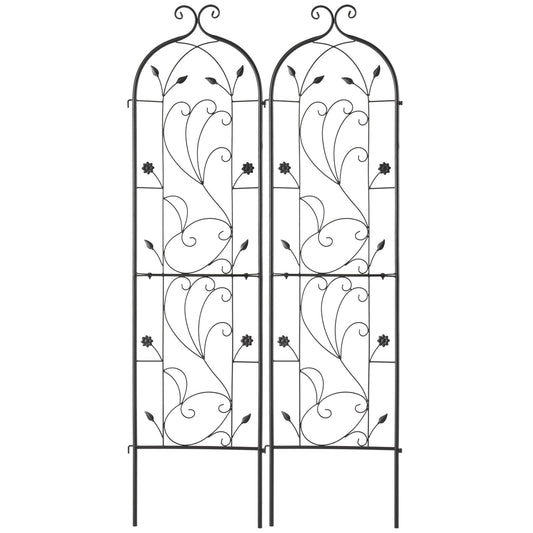Metal Garden Trellis 60x15cm Climbing Plant Support Rustproof 2 Pack