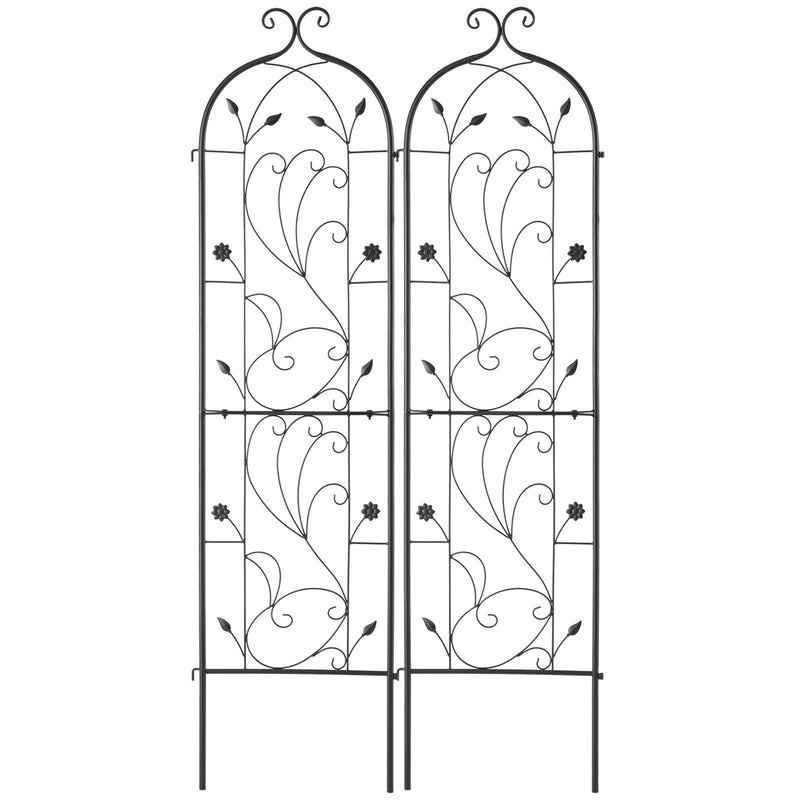 Metal Garden Trellis 60x15cm Climbing Plant Support Rustproof 2 Pack
