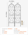 Metal Garden Trellis 60x15cm Climbing Plant Support Rustproof 2 Pack