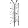 Metal Garden Trellis 60x15cm Climbing Plant Support Rustproof 2 Pack