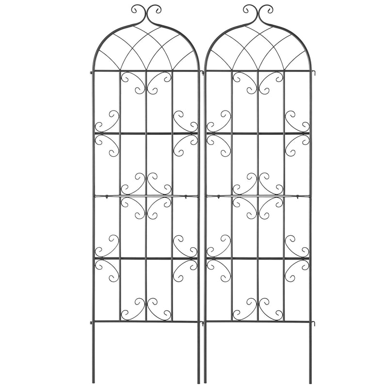 Metal Garden Trellis 71x20cm Rustproof Climbing Plant Support 2 Pack