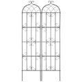 2 Pack Metal Garden Trellis 87x20cm Rustproof Climbing Plant Support