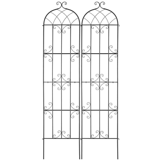2 Pack Metal Garden Trellis 87x20cm Rustproof Climbing Plant Support