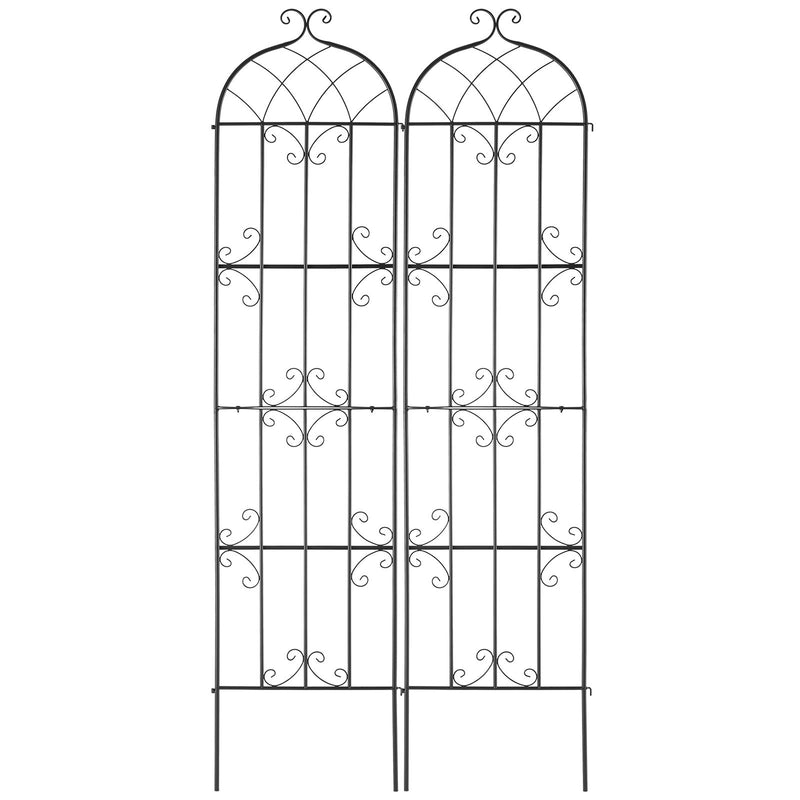 2 Pack Metal Garden Trellis 87x20cm Rustproof Climbing Plant Support