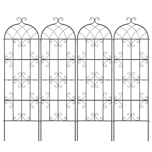 4 Pack Metal Garden Trellis 71x20cm Rustproof Climbing Plant Support