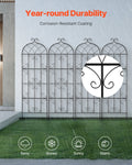 4 Pack Metal Garden Trellis 71x20cm Rustproof Climbing Plant Support