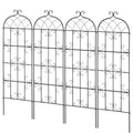 4 Pack Metal Garden Trellis 71x20cm Rustproof Climbing Plant Support
