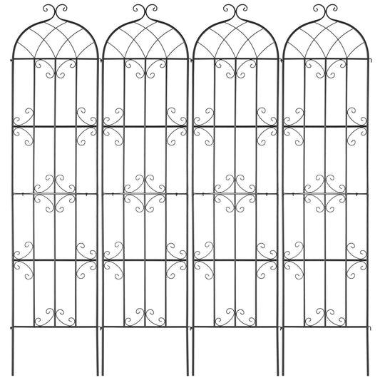 Garden Trellis 87x20cm Rustproof Metal Climbing Plants 4 Pack
