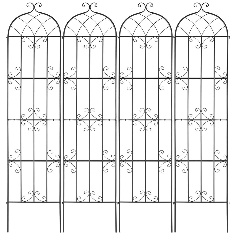 Garden Trellis 87x20cm Rustproof Metal Climbing Plants 4 Pack