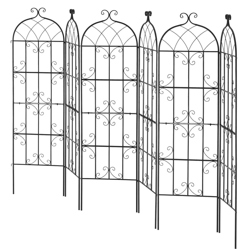 Metal Garden Trellis 71x20cm Climbing Plant Support Rustproof 4Pack