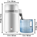 Water Distiller Purifier Pure Water Distiller Filters Water Distillation 4L Internal Stainless Steel with Collection Bottle