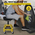 Mechanic Rolling Stool 300LBS Yellow Adjustable 24-28.7in Tool Tray