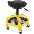 Mechanic Rolling Stool 300LBS Yellow Adjustable 24-28.7in Tool Tray