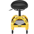 Mechanic Rolling Stool 300LBS Yellow Adjustable 24-28.7in Tool Tray