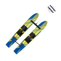 Water Skis 116.8 cm / 46 inch, Water Ski Trainers with X-7 Adjustable Bindings, Double-Handle Rope & Removable Stabilizing Bar, Training Waterskis Combo for Youth Up to 136 kg