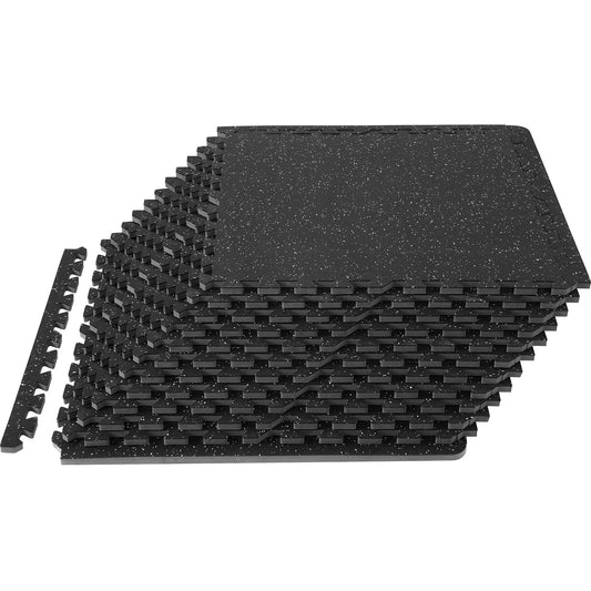 12 PCS 14mm Thick Gym Floor Mats 24x24 EVA Foam Interlocking Workout