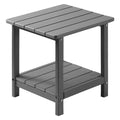 Outdoor Side Table 450x380x440mm Grey HDPE Double Layer