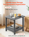 Outdoor Side Table 450x380x440mm Grey HDPE Double Layer