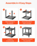 Outdoor Side Table 450x380x440mm Grey HDPE Double Layer