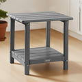Outdoor Side Table 450x380x440mm Grey HDPE Double Layer