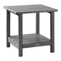 Outdoor Side Table 450x380x440mm Grey HDPE Double Layer
