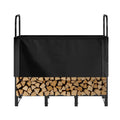 Firewood Rack 1.22m 1/4 Cord Metal Log Holder w/ Cover 400lb